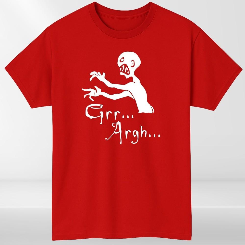 Funny Zombie TShirt Grr Argh Tee Halloween Horror Graphic Shirt Scary Und S