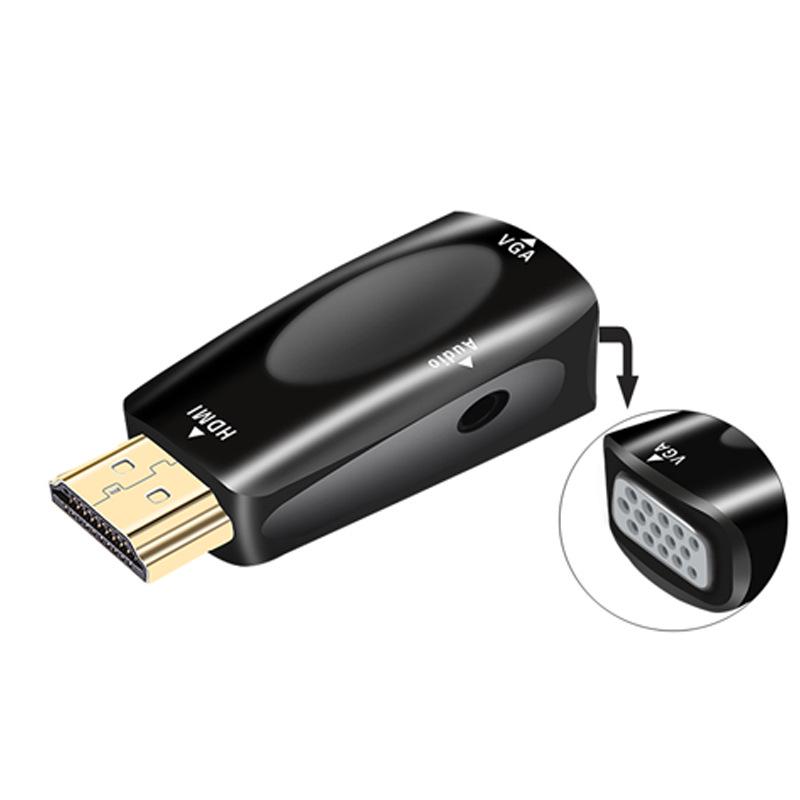 High-Definition HDMI To VGA Audio Converter 1080P for Computer and Projector