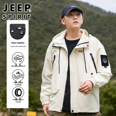 JEEP SPIRIT Men's Autumn/Winter Water-Repellent Hooded Jacket