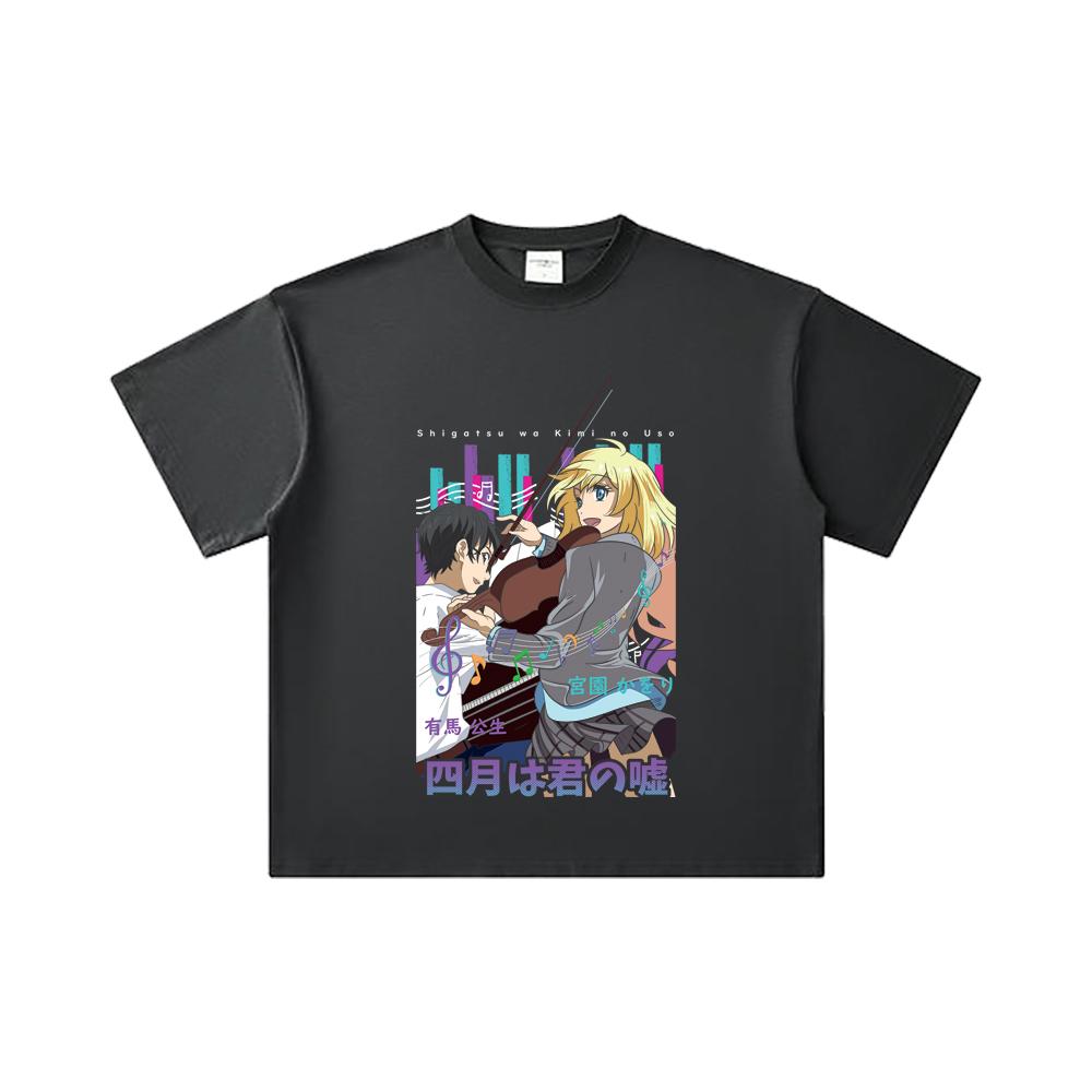 260 GSM Double Yarn 32 Count 100% Cotton Your Lie in April V1 Print Unisex Heavy Cotton T Shirt