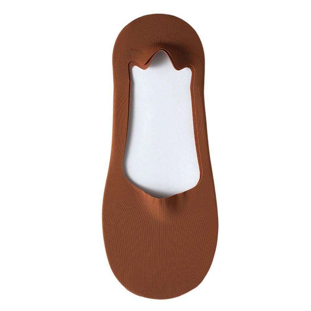 Thin Ice Silk Men Invisible Socks Slippers Breathable Seamless Silicone Anti-slip Socks Male Cotton Bottom Sox Summer