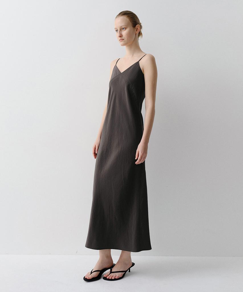 Ia Rayon Strap Dress (Charcoal)
