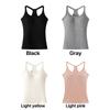 Slim Fit Women Sleeveless Camisole Solid Color Elastic Ribbed Tank Top Soft Basic Daily Wear Vest