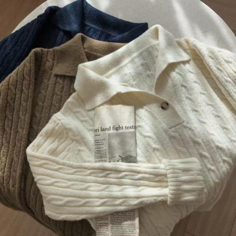 French Elegant Loose Fit Turtleneck Sweater Vinatge Twist Pattern Pullover Versatile Casualknitted Pullover Autumn Winter New