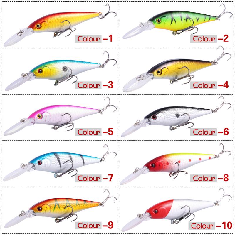 Fishing Baits Minnow Crankbaits Lures  with Metal Triple Fishing Hooks for Trout Bass Perch Fishing