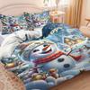 3pcs Cartoon Snowman Print Coreless Bedding Set Multiple Sizes Bedrooms Dormitories Comfortable All Year Round Machine Washable
