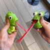 Cartoon Squeeze Toy Funny Tongue Out Green Frog/Dinosaur Stress Relief Toy Creative Cartoon Soft Vinyl Pinch Toy Sensory Therapy Fidget Toy