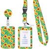 Students Bus Card Case Lanyard Child Visit Door Identity Badge Cards Cover Case Ladies Girls Flower ID Credit Bank Card Holder