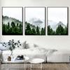 Foggy Forest Wall Art Canvas Painting Scandinavian Poster and Print Nature Landscape Nordic Decoration Picture Modern Home Decor