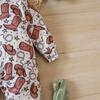 Baby Newborn Infant Girls Spring Autumn Cowboy Hat Print Long Sleeve Romper Jumpsuit Clothes Long Sleeve Toddler