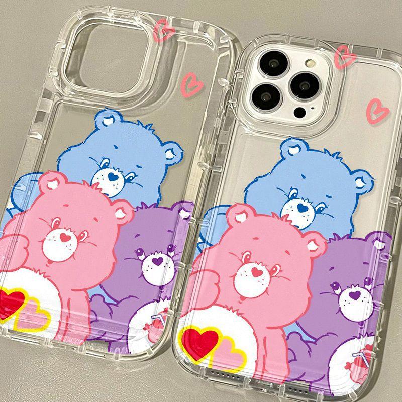 Rainbow Love Bear for iPhone17promax Cartoon Mobile Phone Case Apple 14 Large Hole 16/13 Factory 15