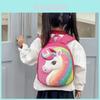 Mochila Escolar Infantil de Eva com Unicórnio de Desenho Animado e Lantejoulas com Capa Dura Para Pré-Escolares