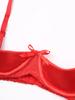 Women Satin Lingerie Underwire Half Cup Bow Push Up Bralette Shelf Bra Tops Corset Bustier Underwear Nightclub Costume