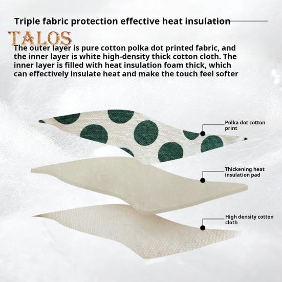 Wärmeisolierende Handschuhe, rutschfestes Küchenwerkzeug, langlebige dreieckige Topfgriffkappe, hochtemperaturbeständige Ofenhandschuhe aus Baumwolle mit Aufhängeringen
