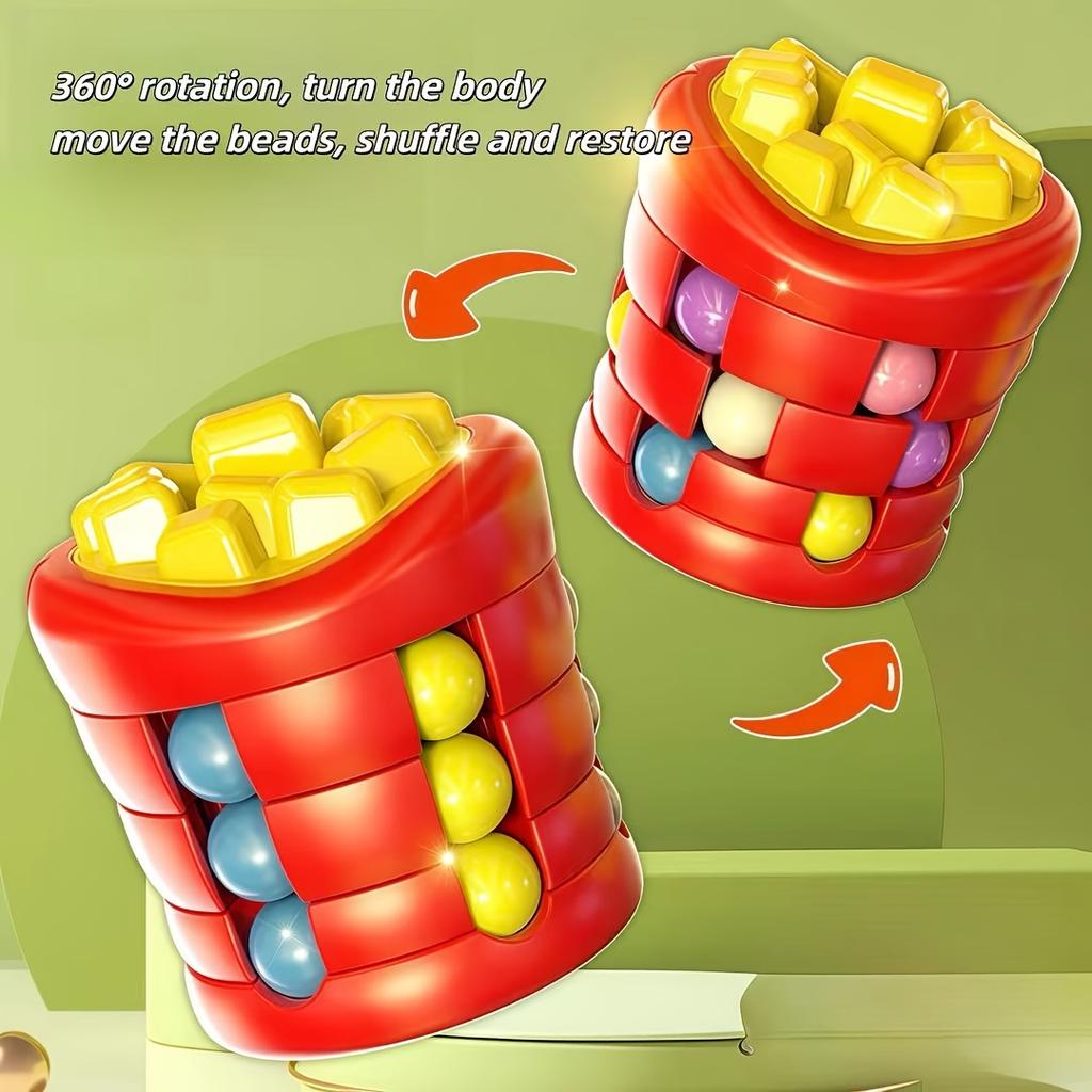 1pc Burger & Fries 360° Rotating Decompression Toy - Colorful Fast Food Shapes, Boosts Logical Thinking, Relax Puzzle for Youngsters & Adults