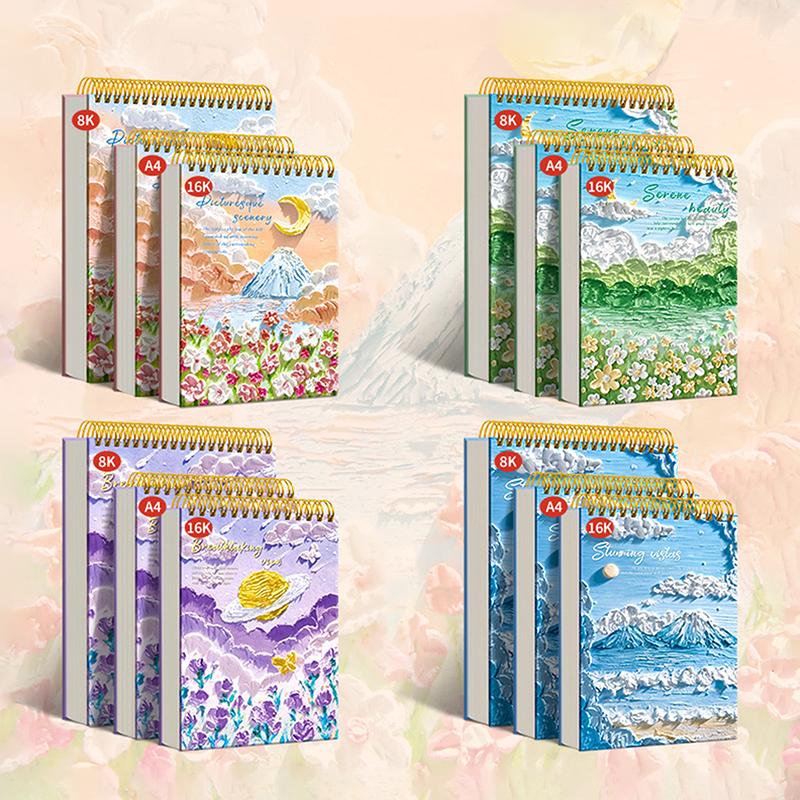 A4/8K/16K Thickened Sketchbook 60 Sheets 160G For Drawing Watercolor/Oil Painting/Colored Pencils Blank Drawing Book