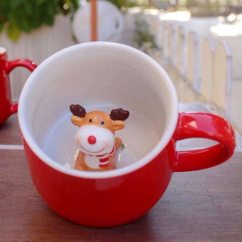 3D Snowman Christmas Mug – Ceramic Cartoon Coffee Cup for Milk or Tea