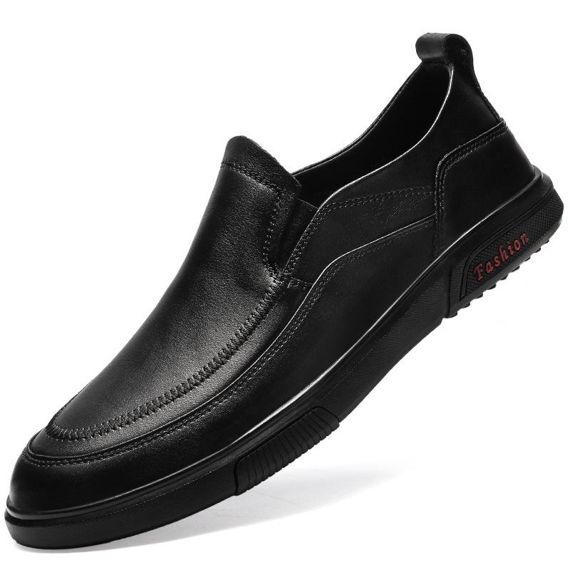 Men s Casual White Leather Slip-On Shoes Size 38