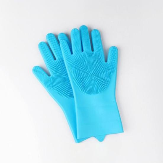 Pet Grooming Gloves Heat Resistant Silicone Dog Washing Gloves with High-Density Teeth Five Finger Design Cat Hair Remover for Massaging Bathing