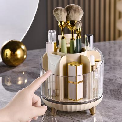 Rotierender Desktop-Organizer für Make-up-Pinsel, kosmetische Aufbewahrungsbox, tragbarer Lippenstift-Eyeliner-Halter, Hautpflege-Stift-Organizer-Ständer