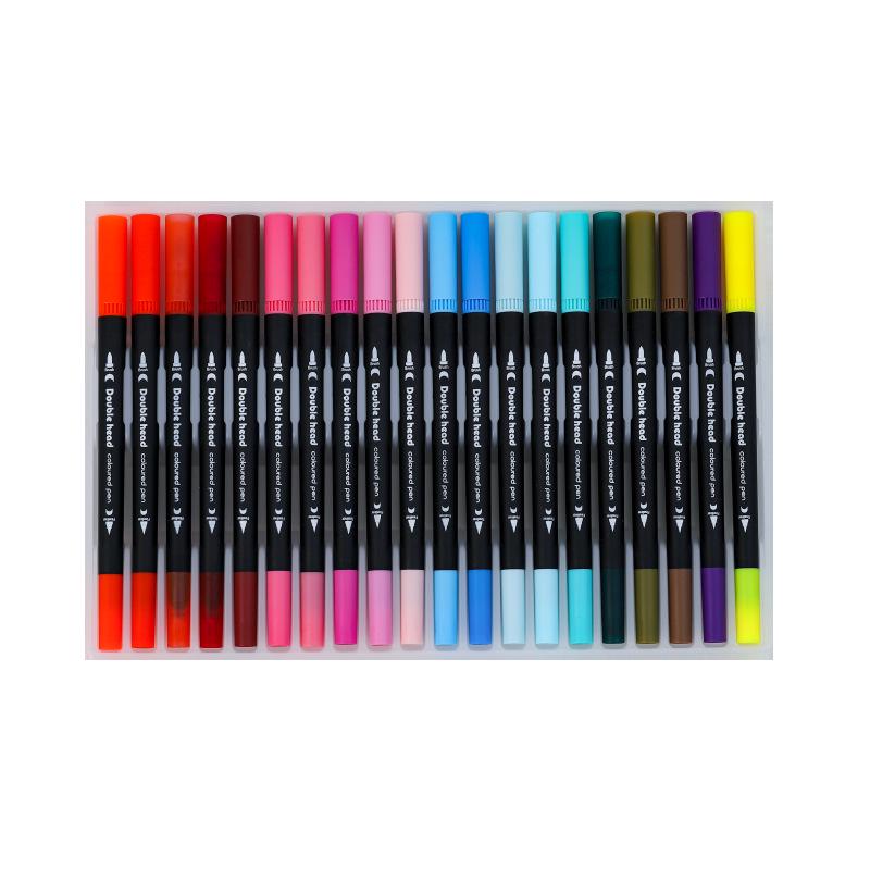 120-Color Double-Ended Watercolor Marker Set with Soft Tips & Fineliner for Students & Art Studio Use