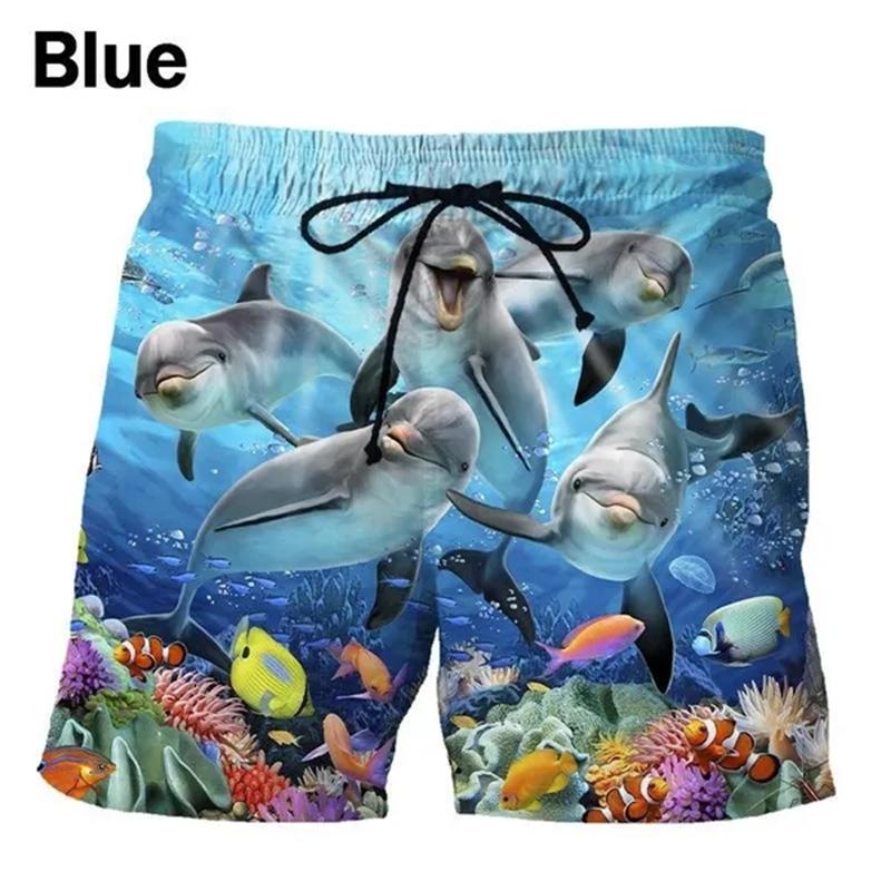 Dolphin 3D-tryckta shorts för män Street Fashion Hip-hop Funny Beach Shorts Ropa Hombre Badbyxor för män Cool Board Shorts Chilren