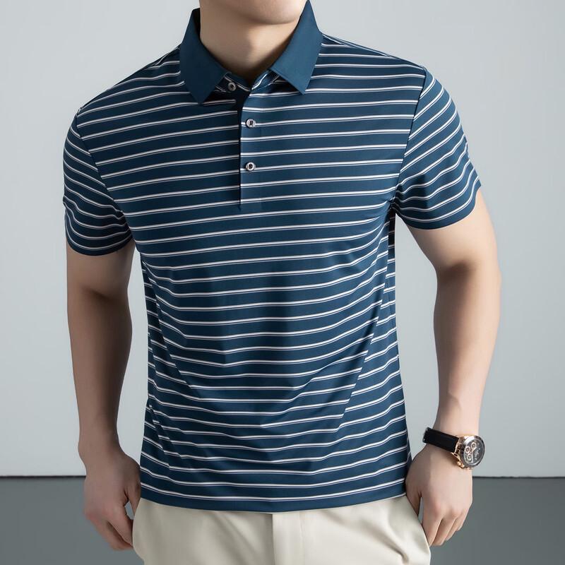 

Firstview Men s Summer Stripe Cooling Polo Shirt 2XL