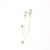 S925 Sterling Silver Clover Diamantové náušnice pro ženy Zajímavý design Zirkonový květ Dlouhé náušnice řetízkové náušnice