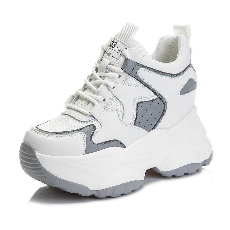 Inner heightening dad shoes CM spring new breathable thick-soled mesh small sports and leisure shoes tide