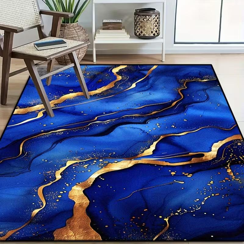 Marble Pattern Rug Soft Rectangular Carpet Machine Washable Non-Slip  Soft and Comfortable Suitable for bedroom
