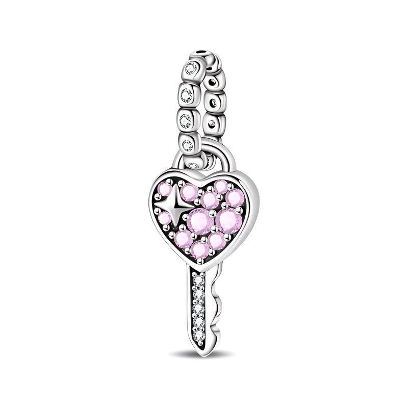 Charming Lucky Charm Key Heart Lock Beaded Bracelet Accessory