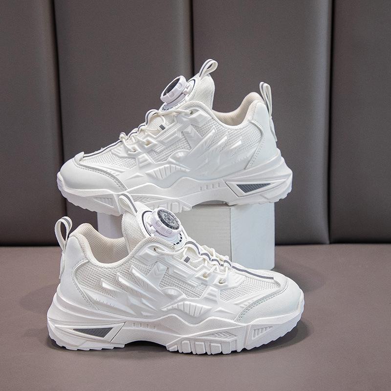 Primary and Secondary School Students' Daily Outdoor Mesh Breathable Air Cushion Sports Shoes Fashionable Versatile Basketball Shoes New Rotating