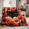 1PC Black Cat Print Blanket, Throw For Sofa, Bed, Travel, Printing Blanket With Soft And Warm Fabric Yy250918206