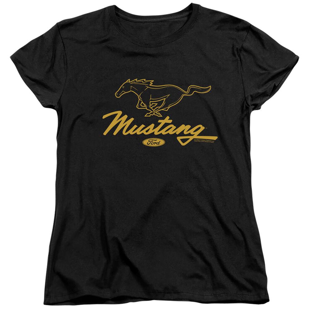 FORD MUSTANG PONY SCRIPT Licensed Womens Graphic Tee Shirt SM-2X Unisex T-Shirt XXXXL