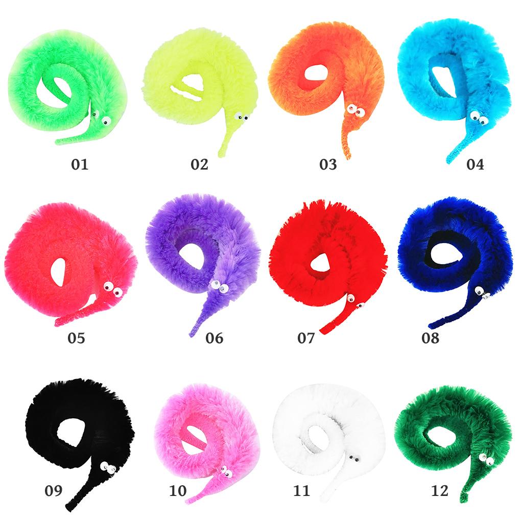 Tricking Toy Children Plush Worm with 3D Eyes Party Prop Performance Item Kids Toy