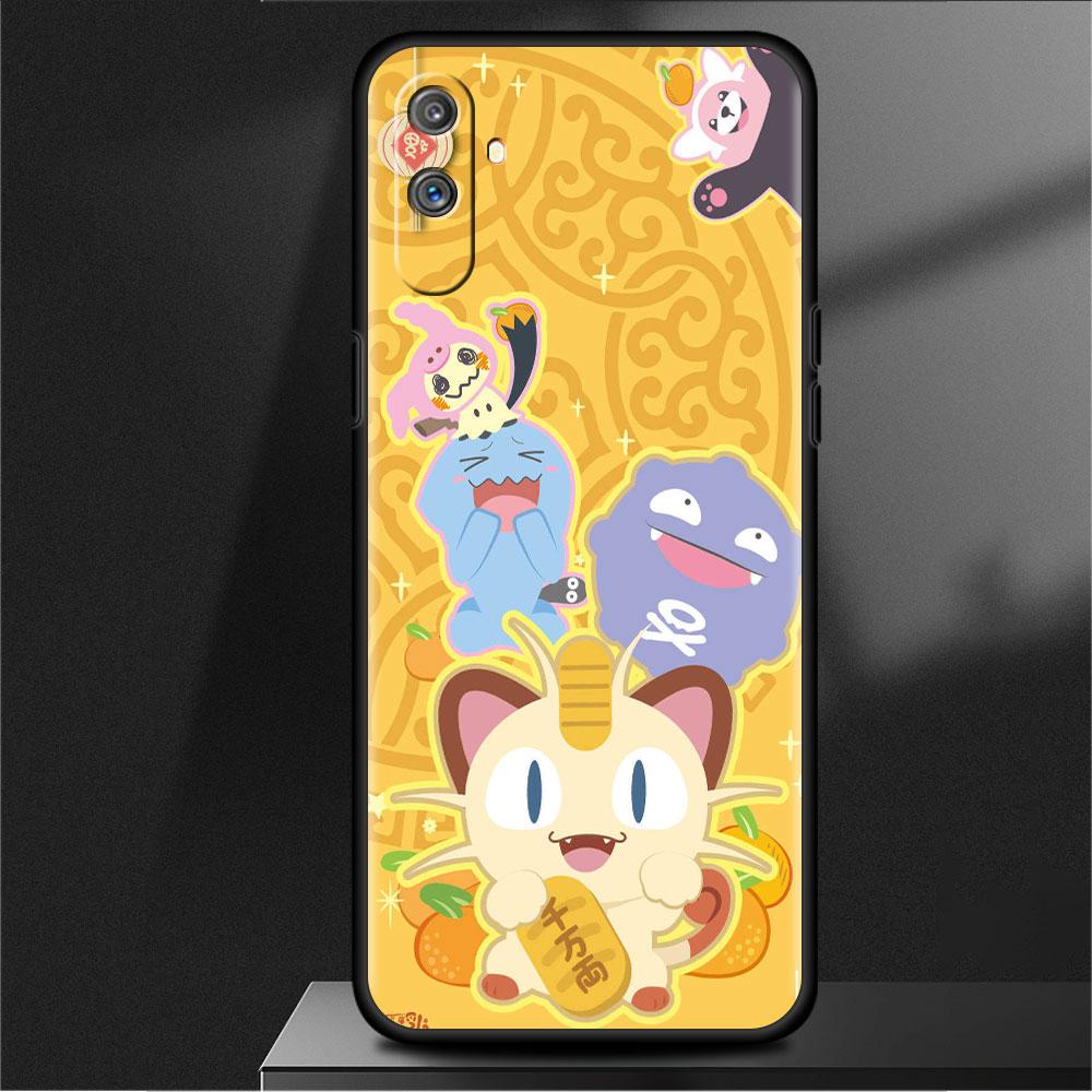 

Мягкий чехол для Oppo Realme 8 7 6 Pro 9i GT Neo 2 3 Master C21 C21Y C15 C11 C3 8i, черный силиконовый чехол для телефона с милым покемоном EEvee Realme C11 2020