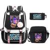 Witch Hunters Kpopdemonhunters Student School Bag Shoulder Bag Casual Pencil Bag Three-Piece Set