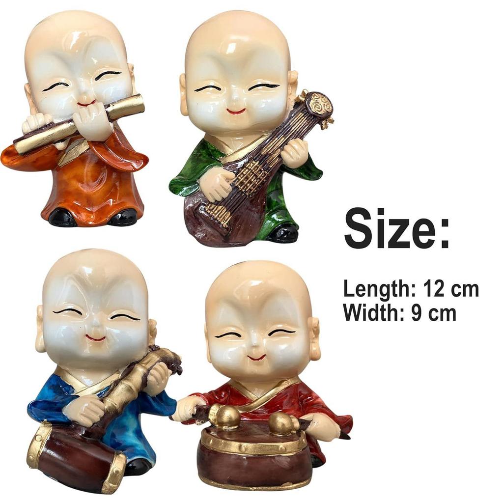 Musikalische Buddha-Dekoration für die Heimdekoration (4er-Pack, Mehrfarbig)