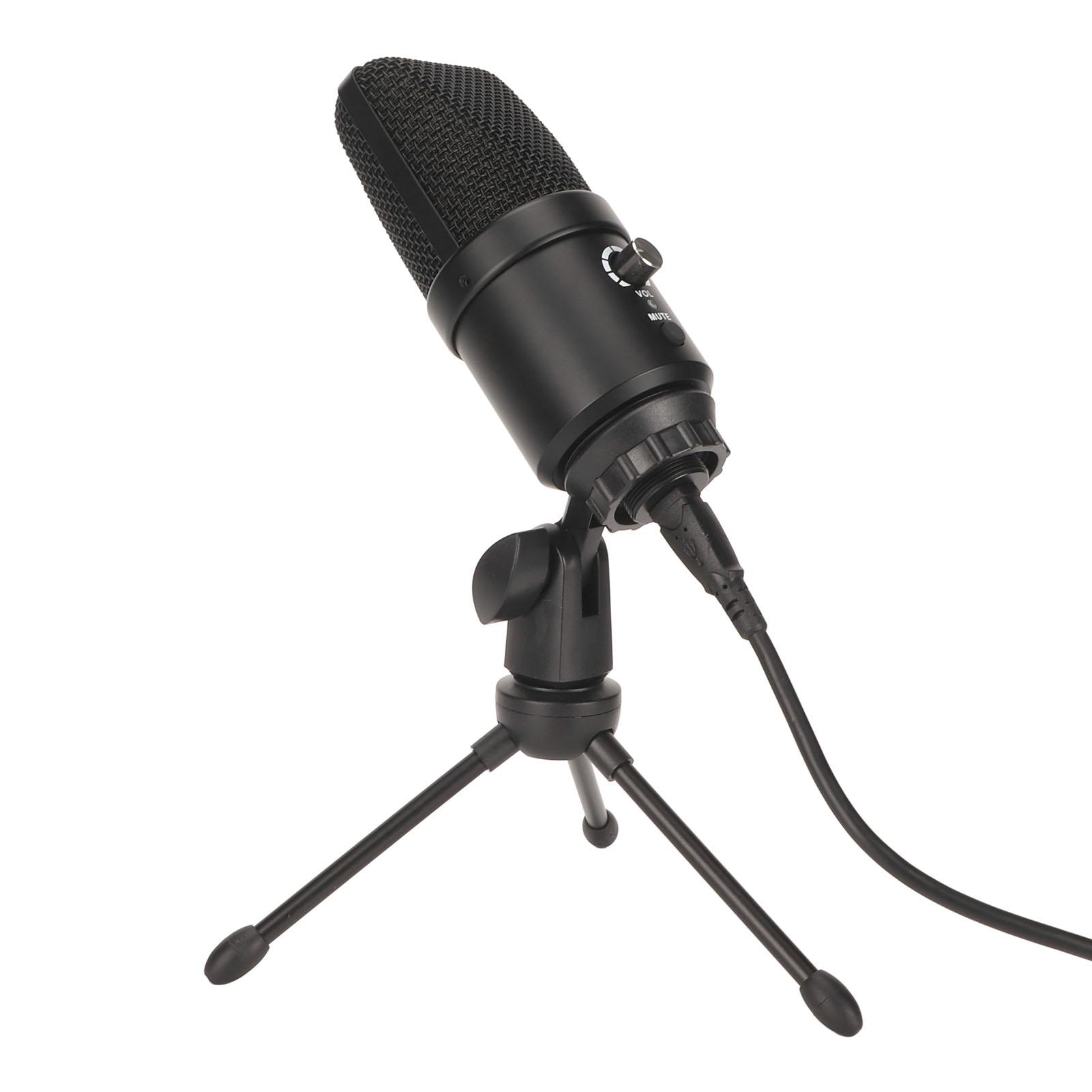 

USB-микрофон с шумоподавлением, кардиоидным звукоснимателем, регулируемой громкостью, настольный конденсаторный микрофон с RGB