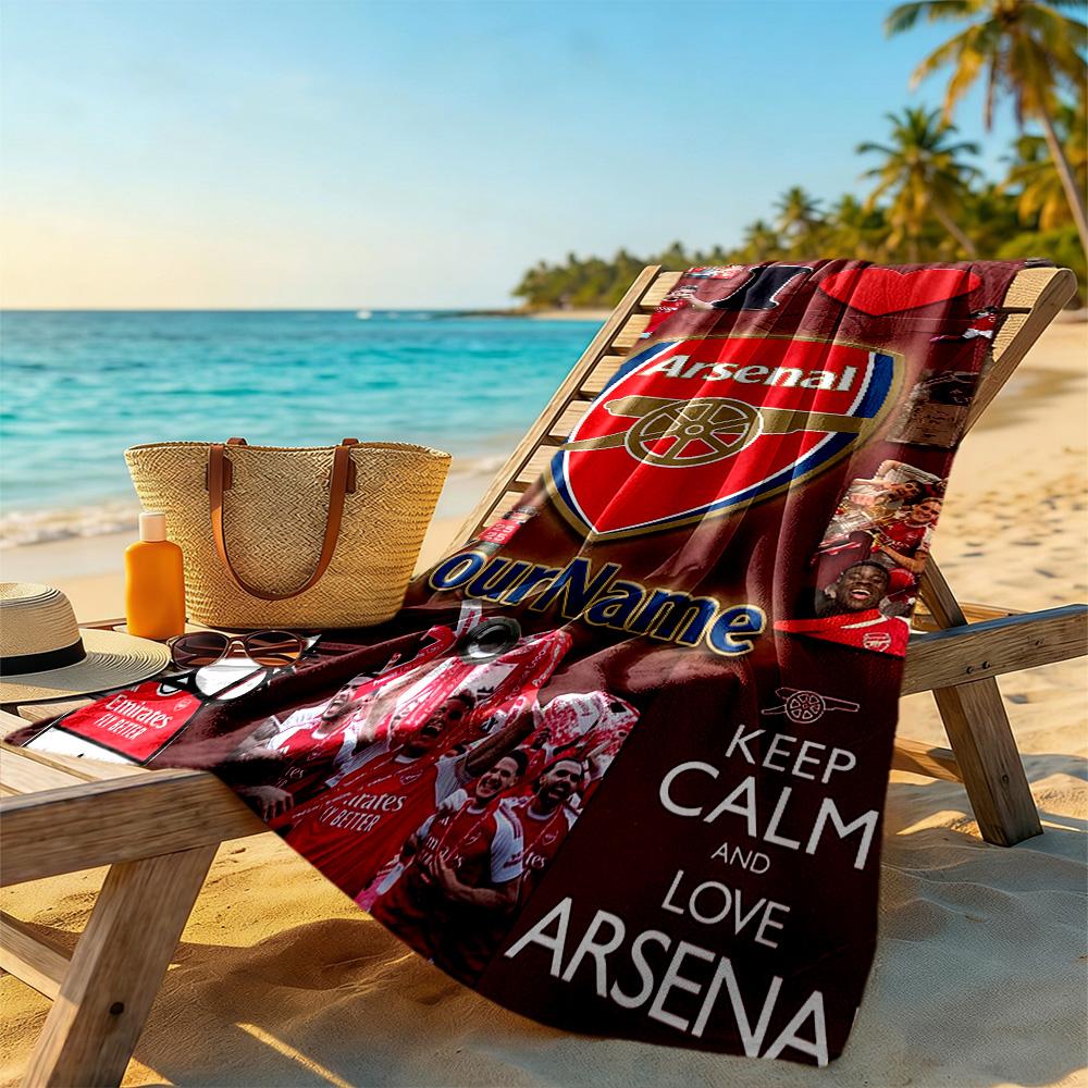 Arsenal Personalized Name Beach Towel Quick-Dry Soft Microfiber