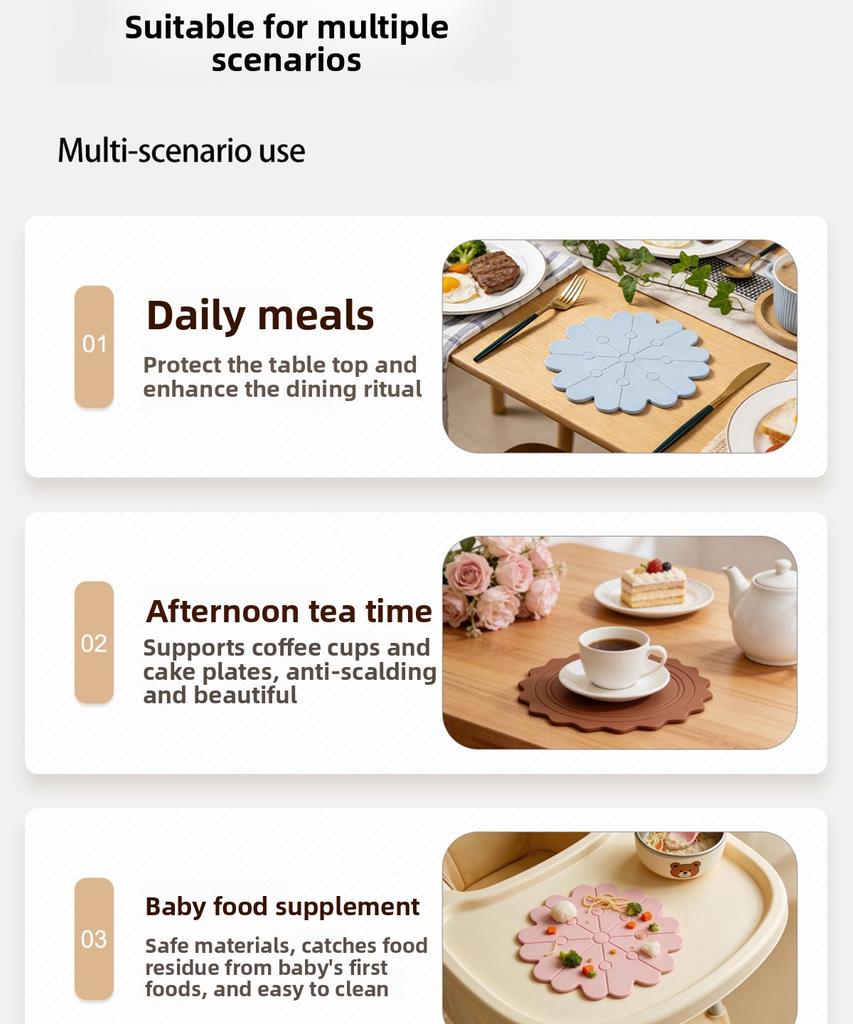 Silicone Tea Cup Mat Bowl Mat Dining Table Insulation Mat Vegetable Dish Mat Home Dining Mat High-end Anti Scalding Clay Pot Mat