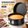 Springvorm 22cm Zwart Rond Anti-aanbak Bakvorm met Veilige Sluiting en Verwijderbare Bodem voor Cheesecake