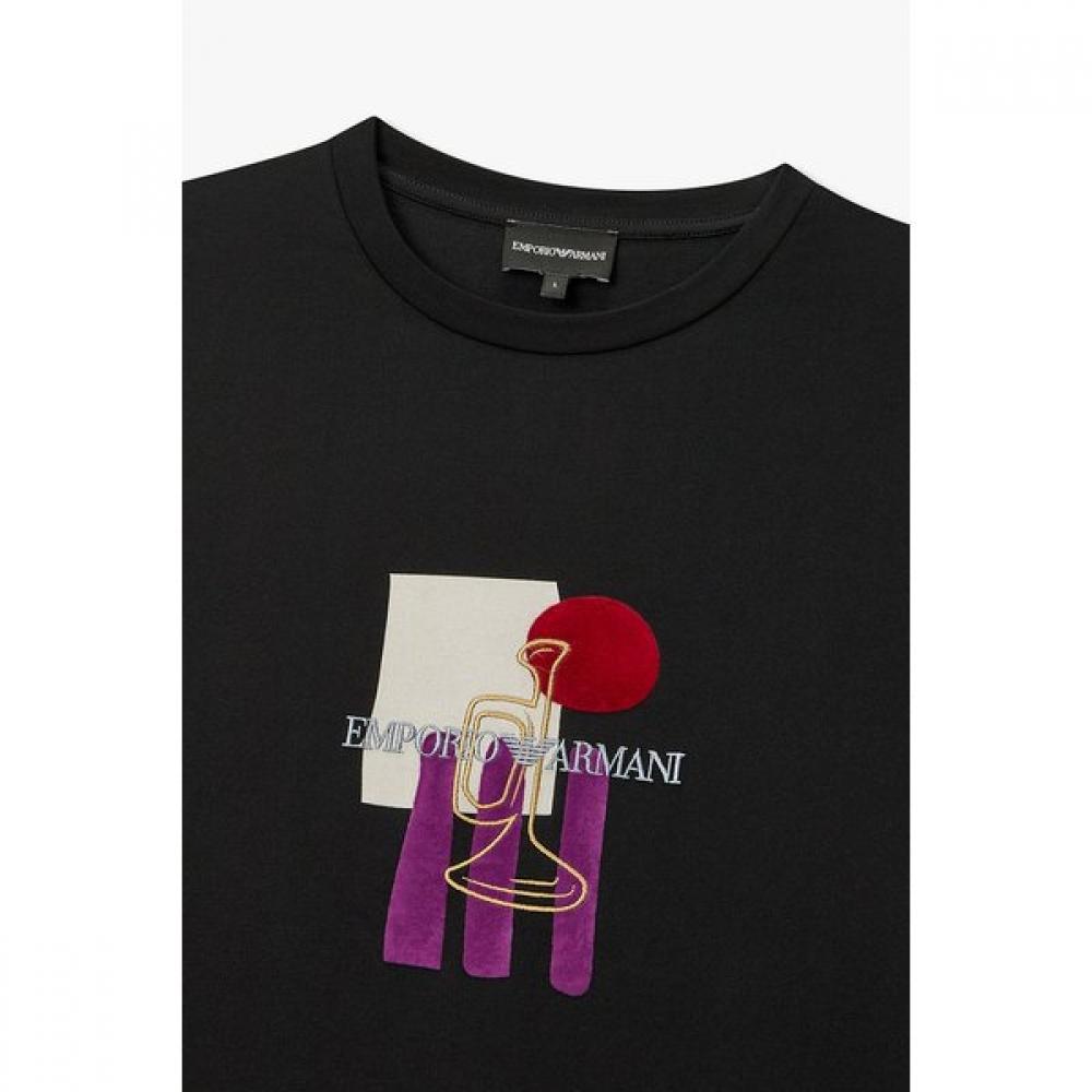Emporio Armani Men S Flock Graphic Crewneck T ShirT A516326010