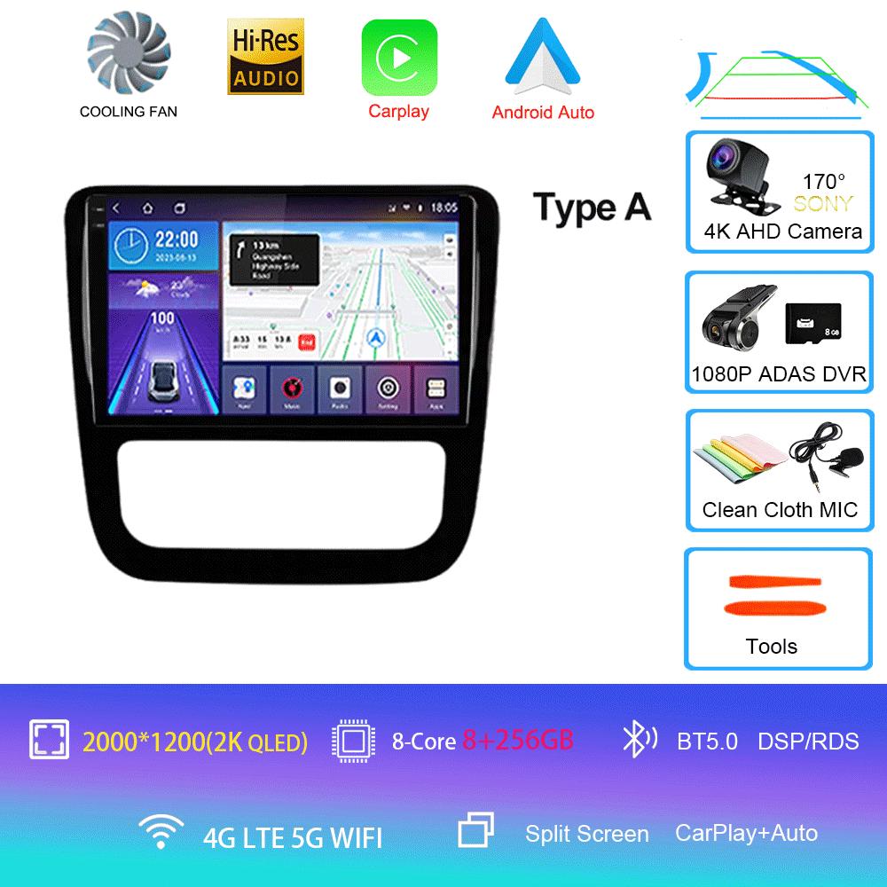 Android 14 Car Radio For Volkswagen EOS Scirocco 3 III Mk3 2008 2009 2010 2011 2012-2014 Multimedia Player WIFI+4G Carplay Auto