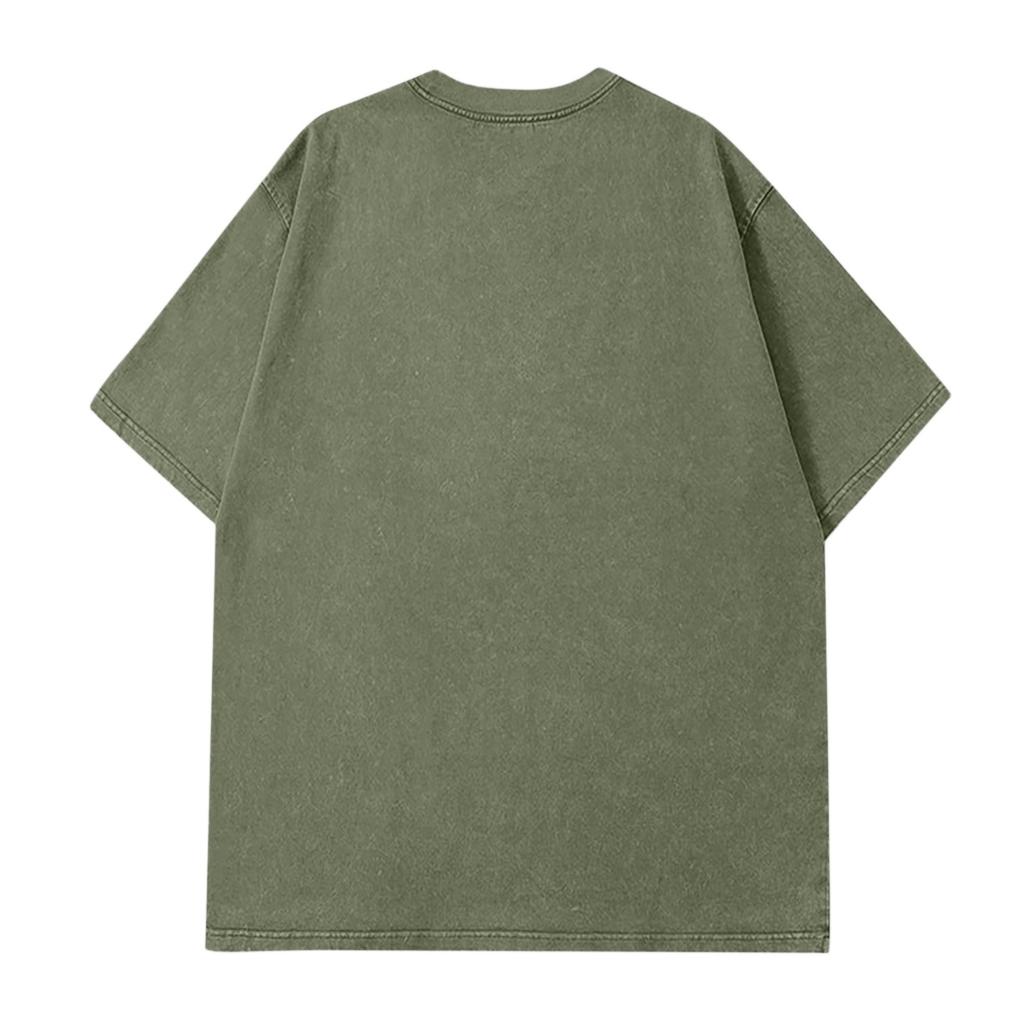 Men's Short Sleeved Retro Cotton T-shirt Loose Half Sleeve
