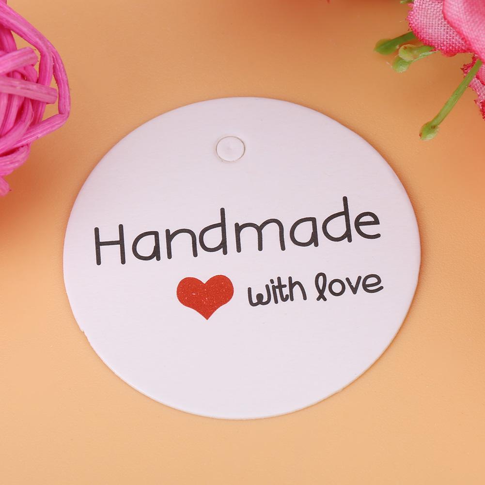 100 ks bílých ručně vyráběných závěsných štítků na svatební dárky, visačky na dezerty, cenovky na šperky #4