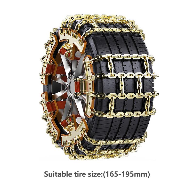 Auto-Schneeketten 6er-Set Reifenketten für Schnee und Eis Stahlreifen-Traktionskette mit starker Griffkraft für Schnee, EIS, Schlamm, Sand