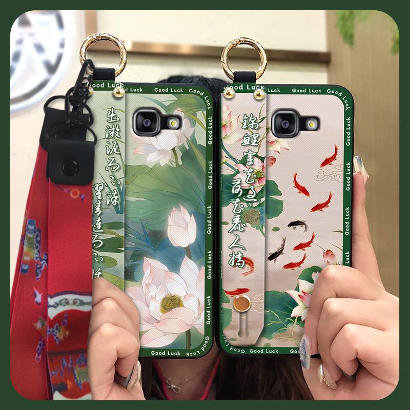 Wristband Silicone Phone Case For Samsung Galaxy A510/A5 2016/SM-A510F Anti-knock Protective Lanyard Shockproof Ring