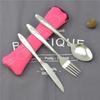 Picnic Set Tableware Washable with Zipper Travel Cutlery Kit Case Portable Pouch for Dinner Household Tool Travel Camping Spoon