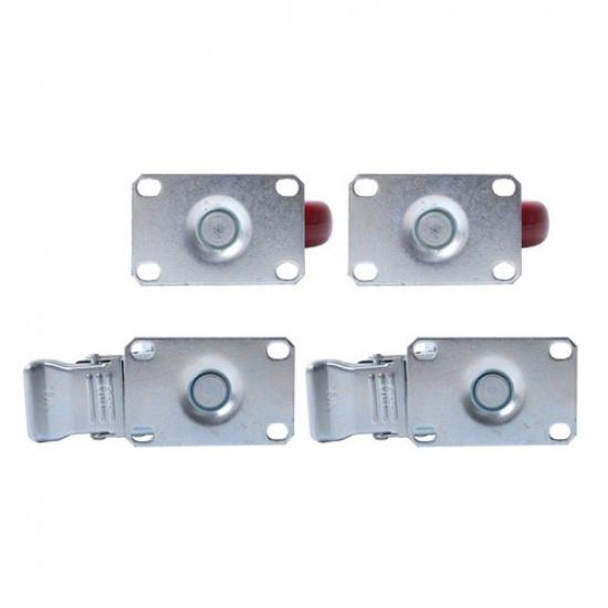 4 Inch Universal Caster Wheels Set of 4 (2 with Brakes and 2 Without Brakes)